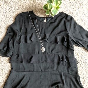 Black Ruffle Top